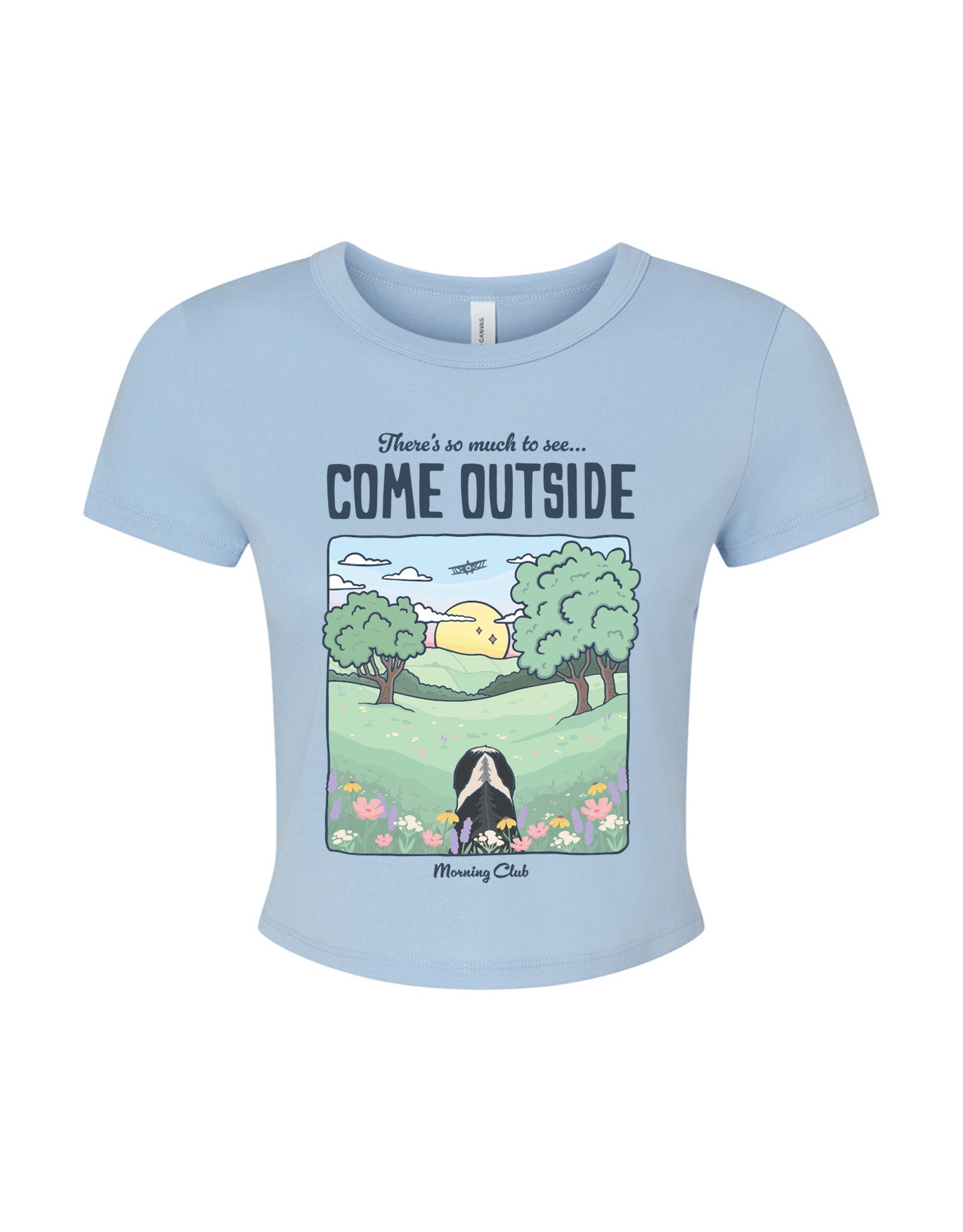 Come Outside Printed Micro Rib Baby Tee