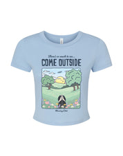 Come Outside Printed Micro Rib Baby Tee