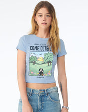 Come Outside Printed Micro Rib Baby Tee