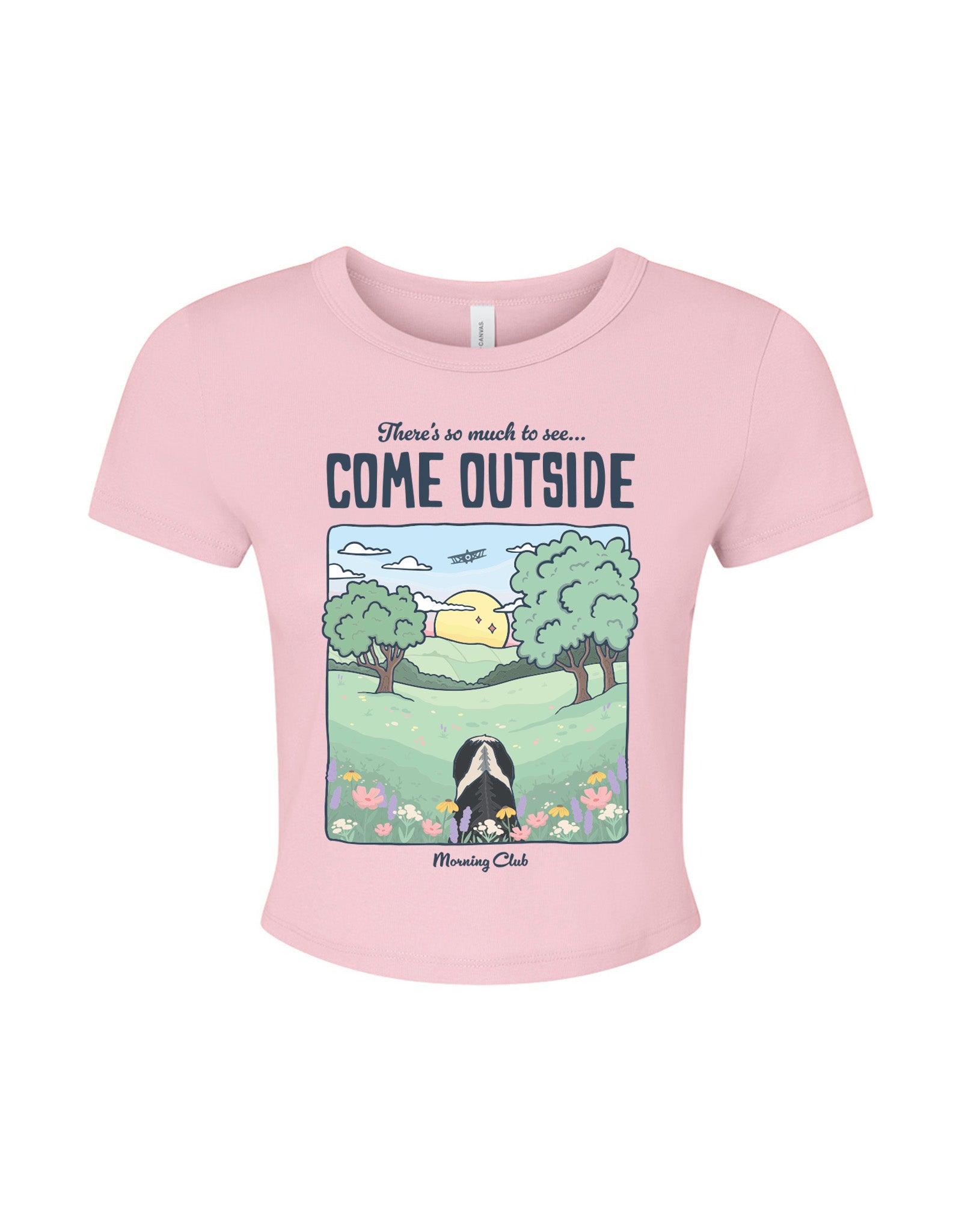 Come Outside Printed Micro Rib Baby Tee