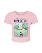 Come Outside Printed Micro Rib Baby Tee