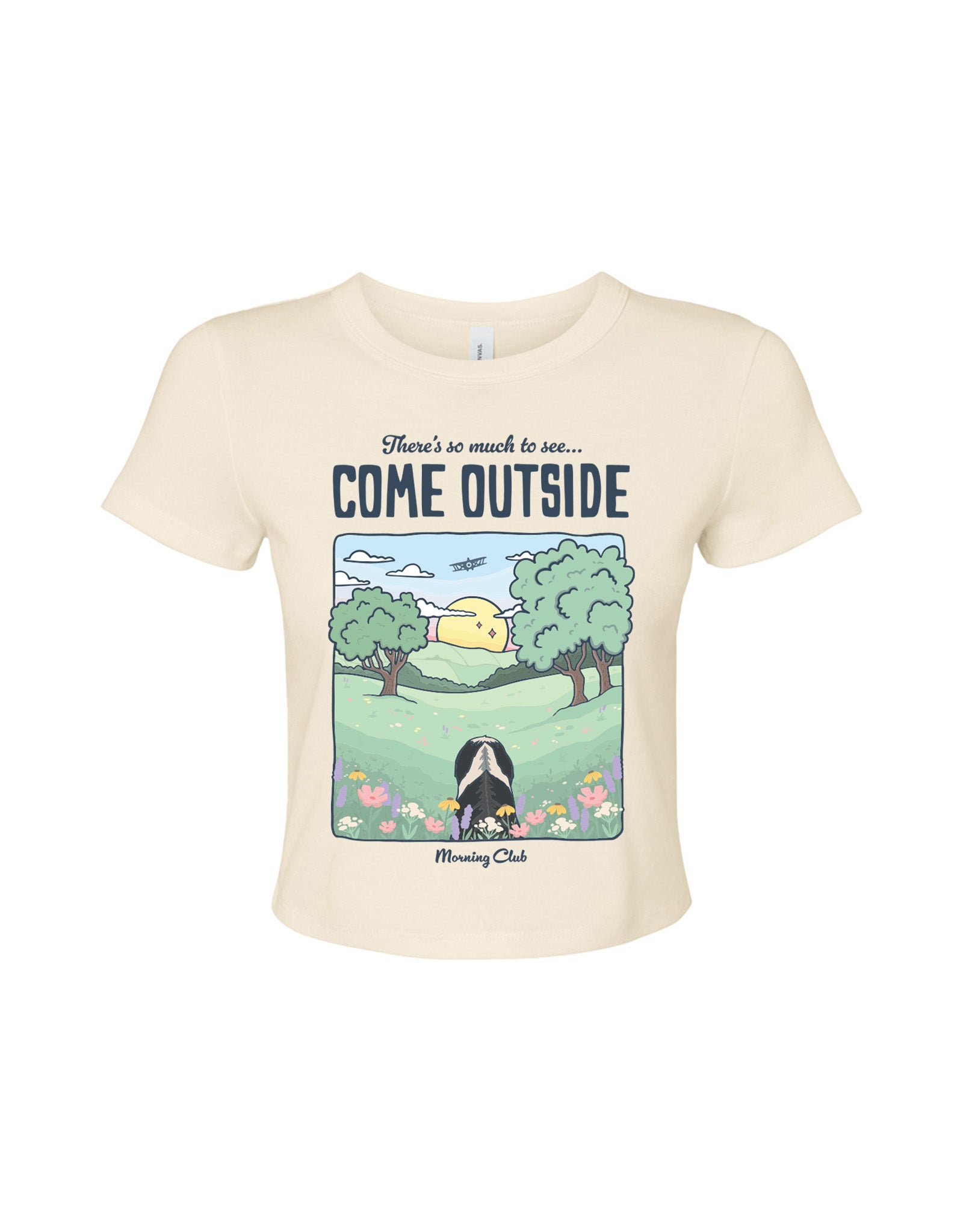 Come Outside Printed Micro Rib Baby Tee