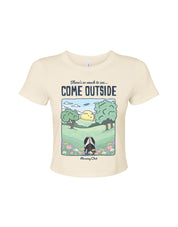 Come Outside Printed Micro Rib Baby Tee
