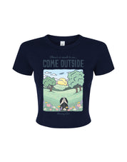 Come Outside Printed Micro Rib Baby Tee