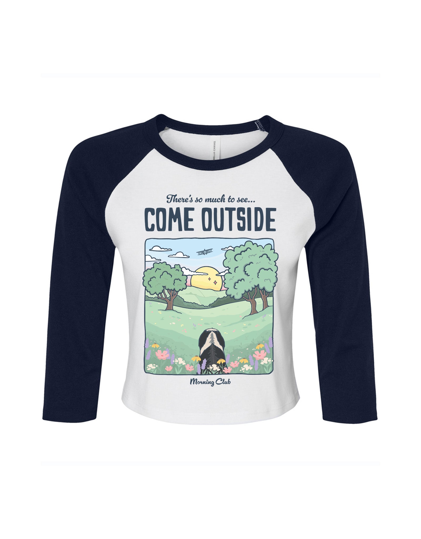 Come Outside Printed Micro Rib 3/4 Sleeve Tee