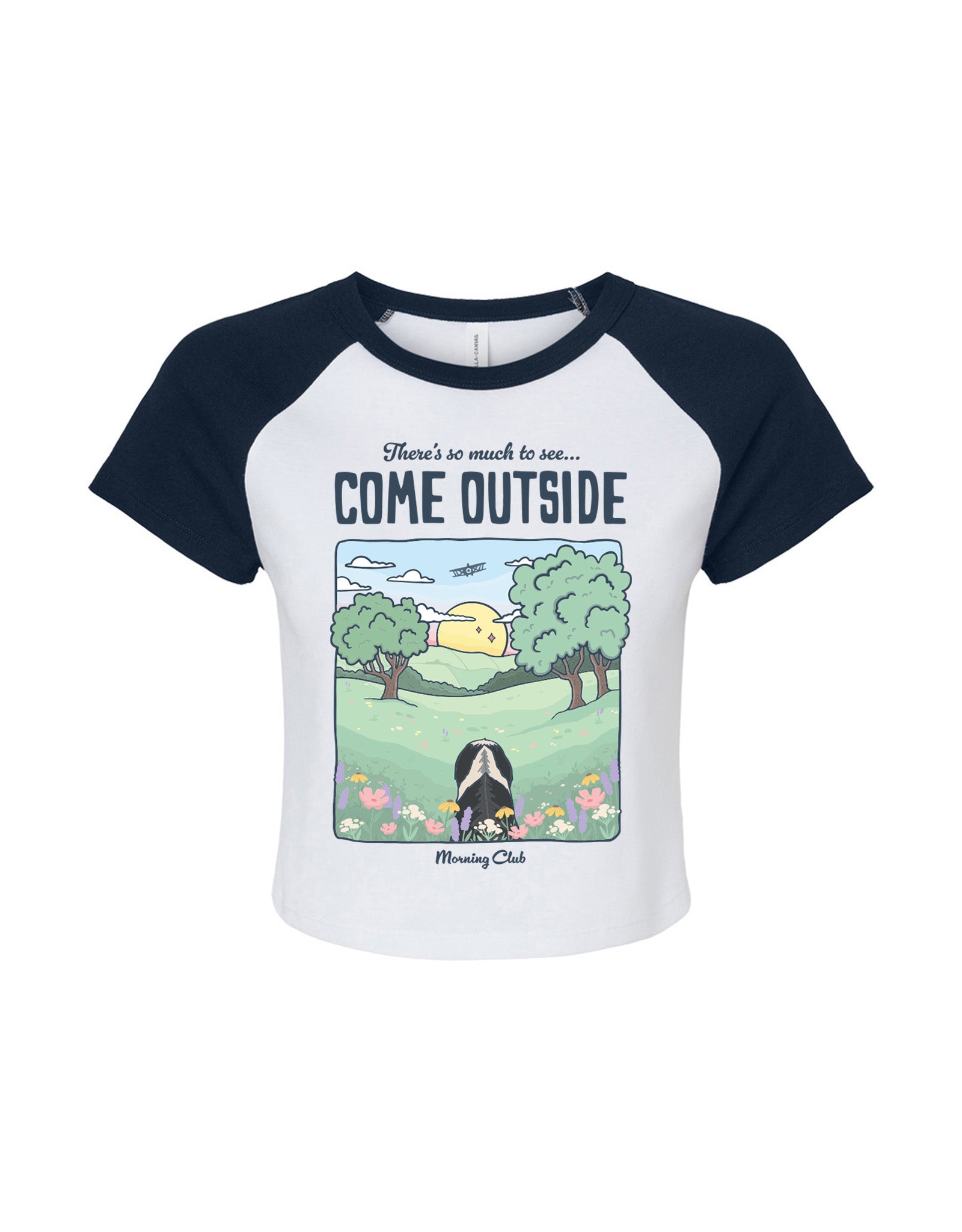 Come Outside Printed Micro Rib Raglan Baby Tee