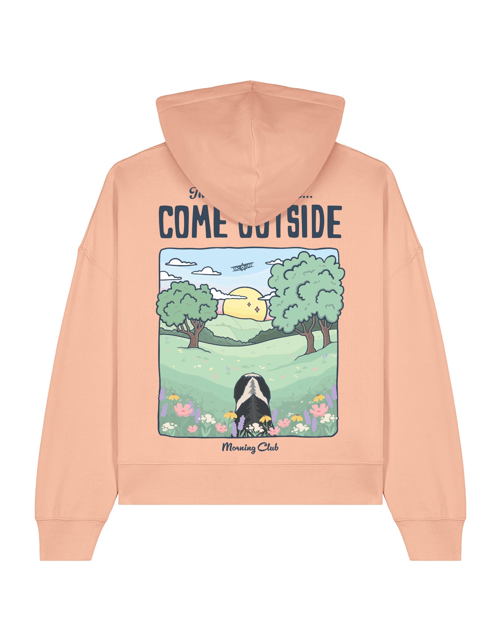 Come Outside Printed Boxy Organic Cotton Hoodie