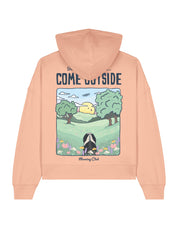 Come Outside Printed Boxy Organic Cotton Hoodie
