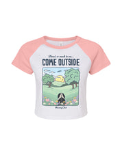 Come Outside Printed Micro Rib Raglan Baby Tee