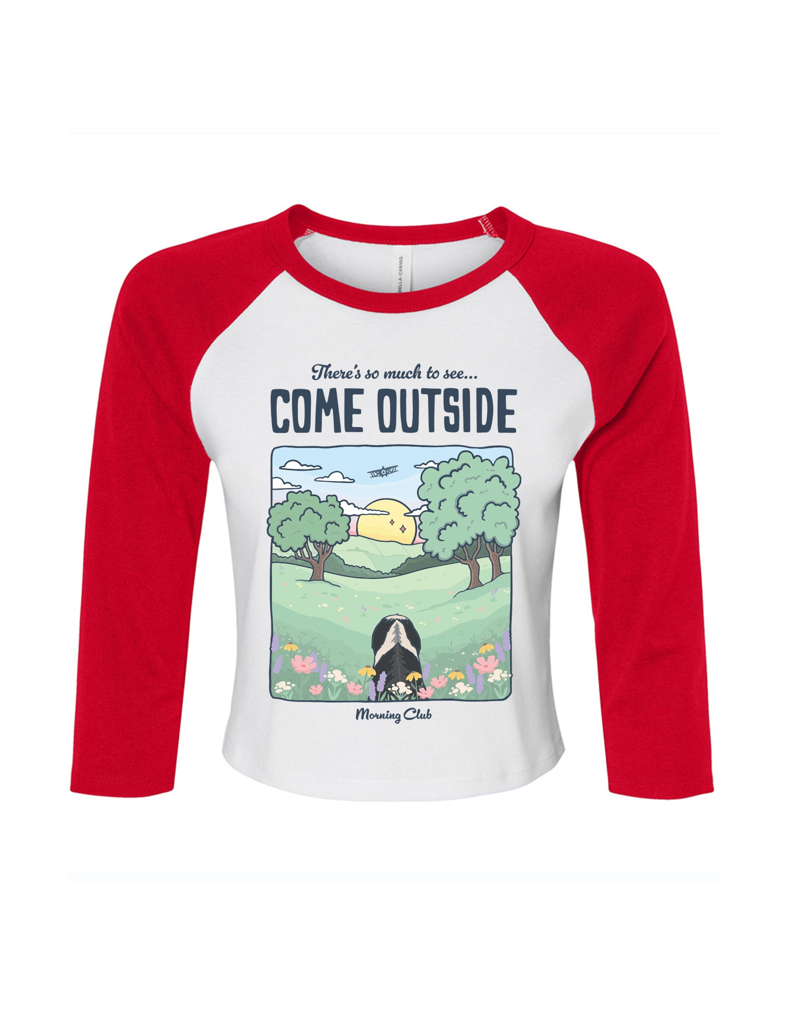 Come Outside Printed Micro Rib 3/4 Sleeve Tee