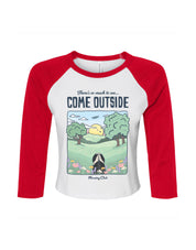 Come Outside Printed Micro Rib 3/4 Sleeve Tee