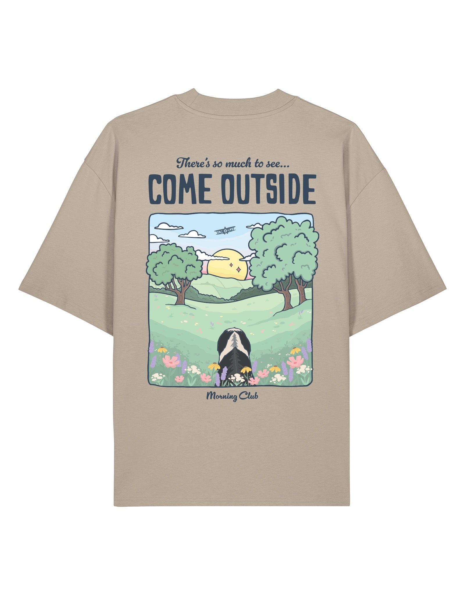 Come Outside Printed Oversized Organic Cotton Tee