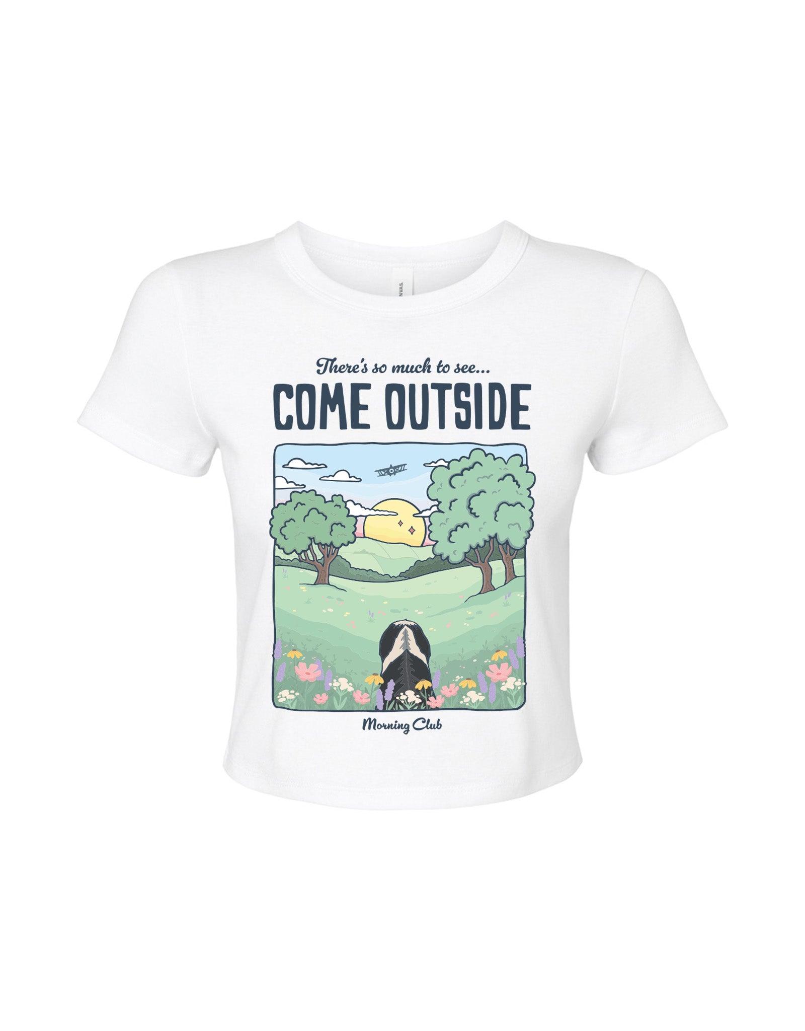 Come Outside Printed Micro Rib Baby Tee