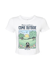 Come Outside Printed Micro Rib Baby Tee