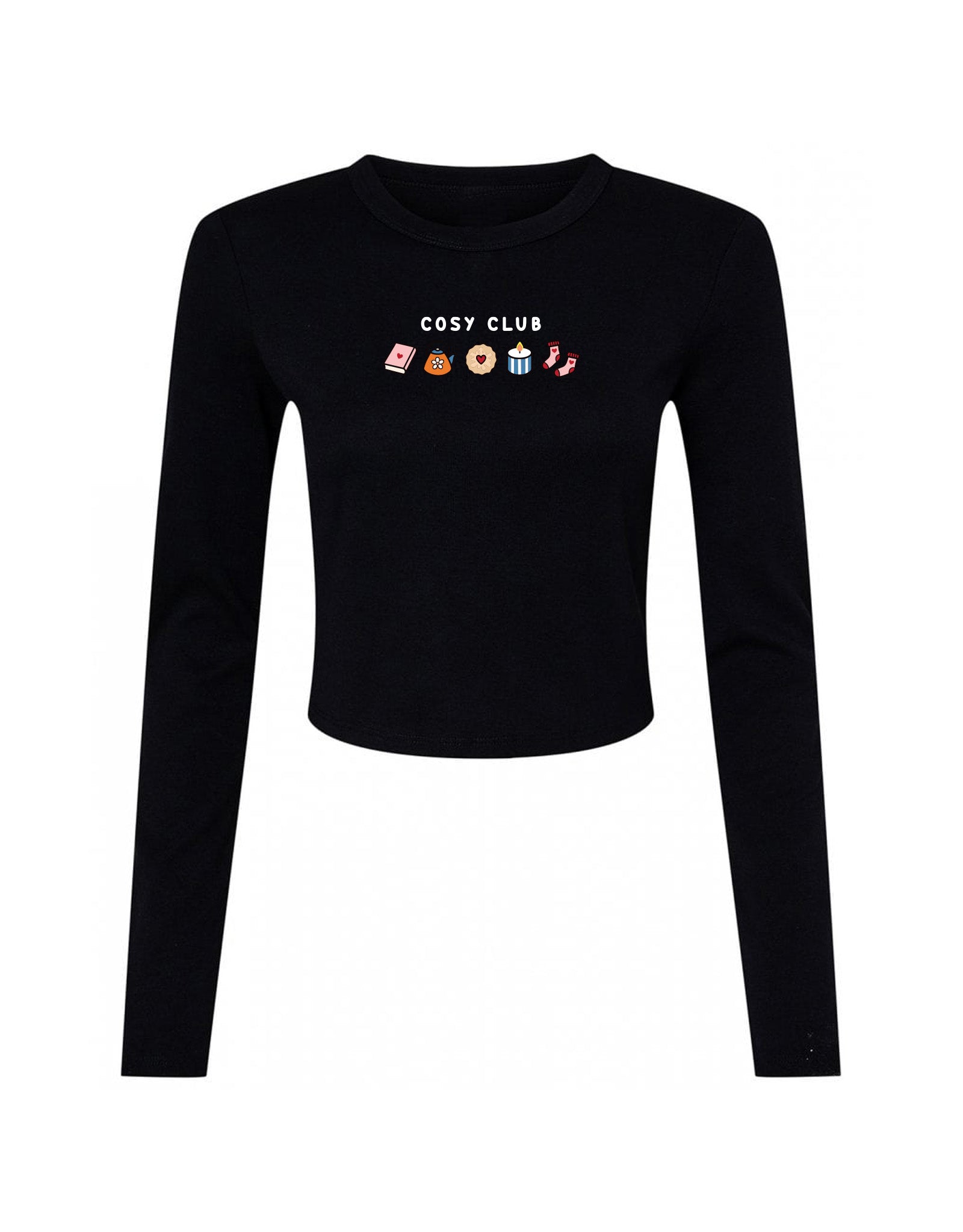 Cosy Club Embroidered Micro Rib Long Sleeved Tee