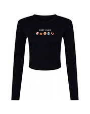 Cosy Club Embroidered Micro Rib Long Sleeved Tee