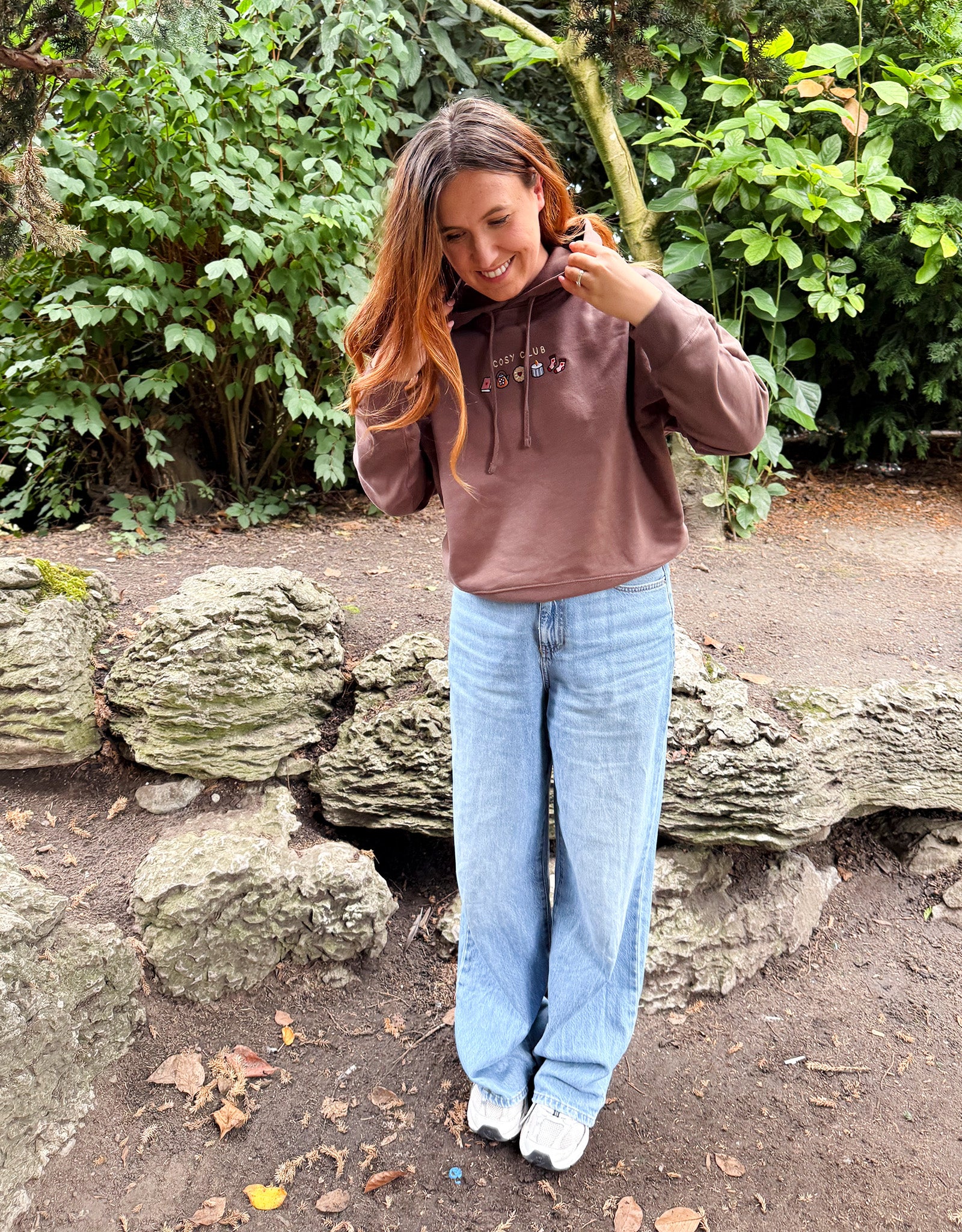 Cosy Club Embroidered Boxy Organic Cotton Hoodie