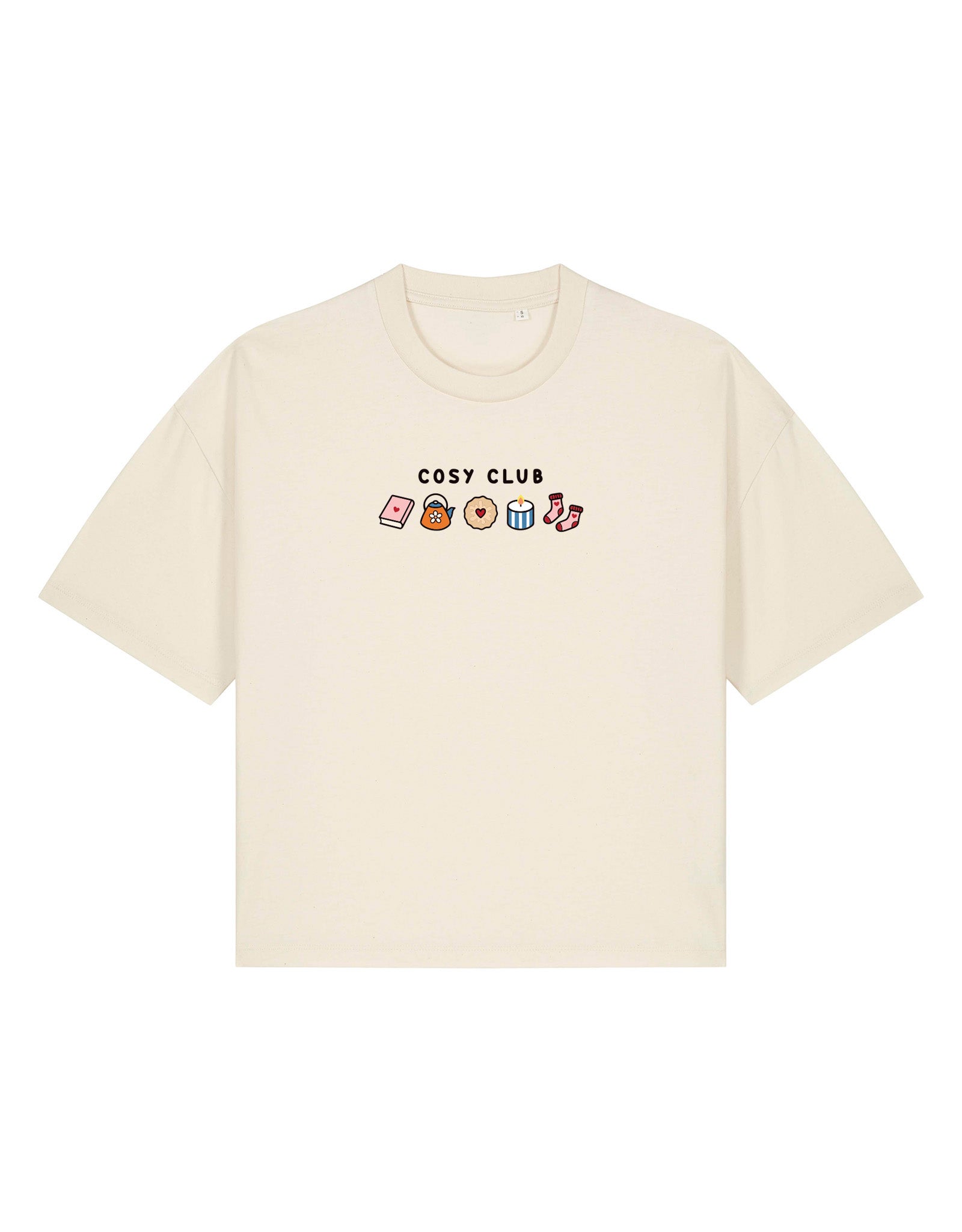 Cosy Club Embroidered Boxy Organic Cotton Tee