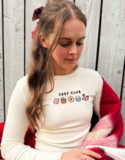 Cosy Club Embroidered Micro Rib Long Sleeved Tee