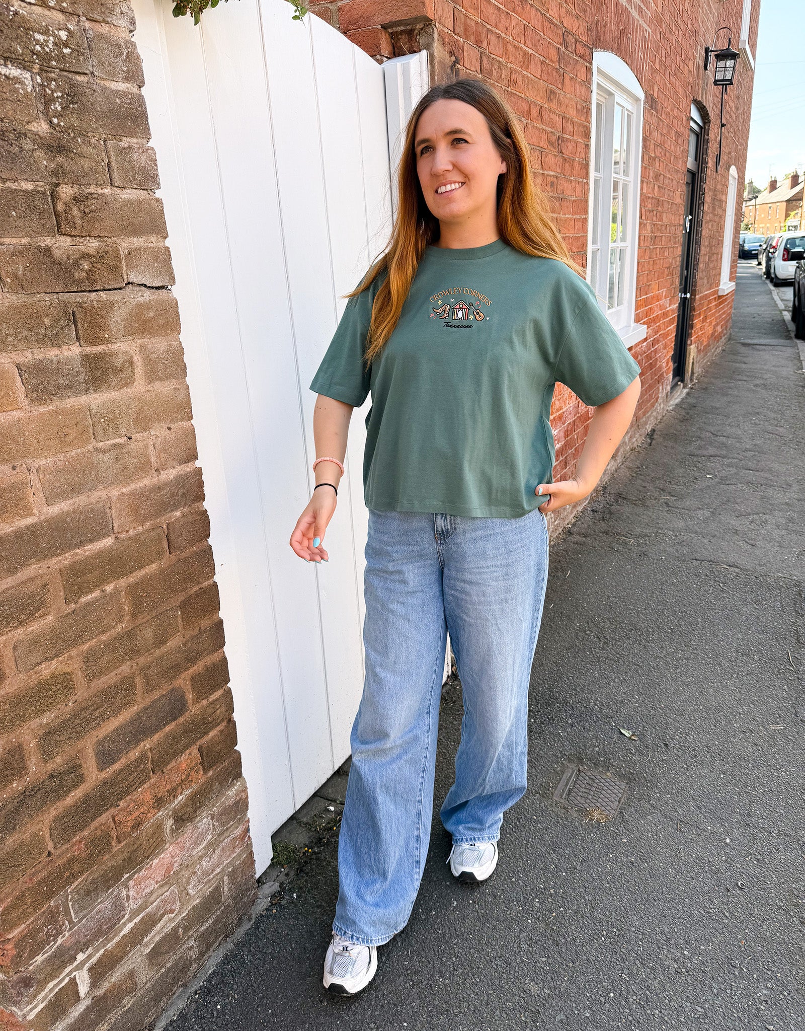 Crowley Corners Embroidered Boxy Organic Cotton Tee