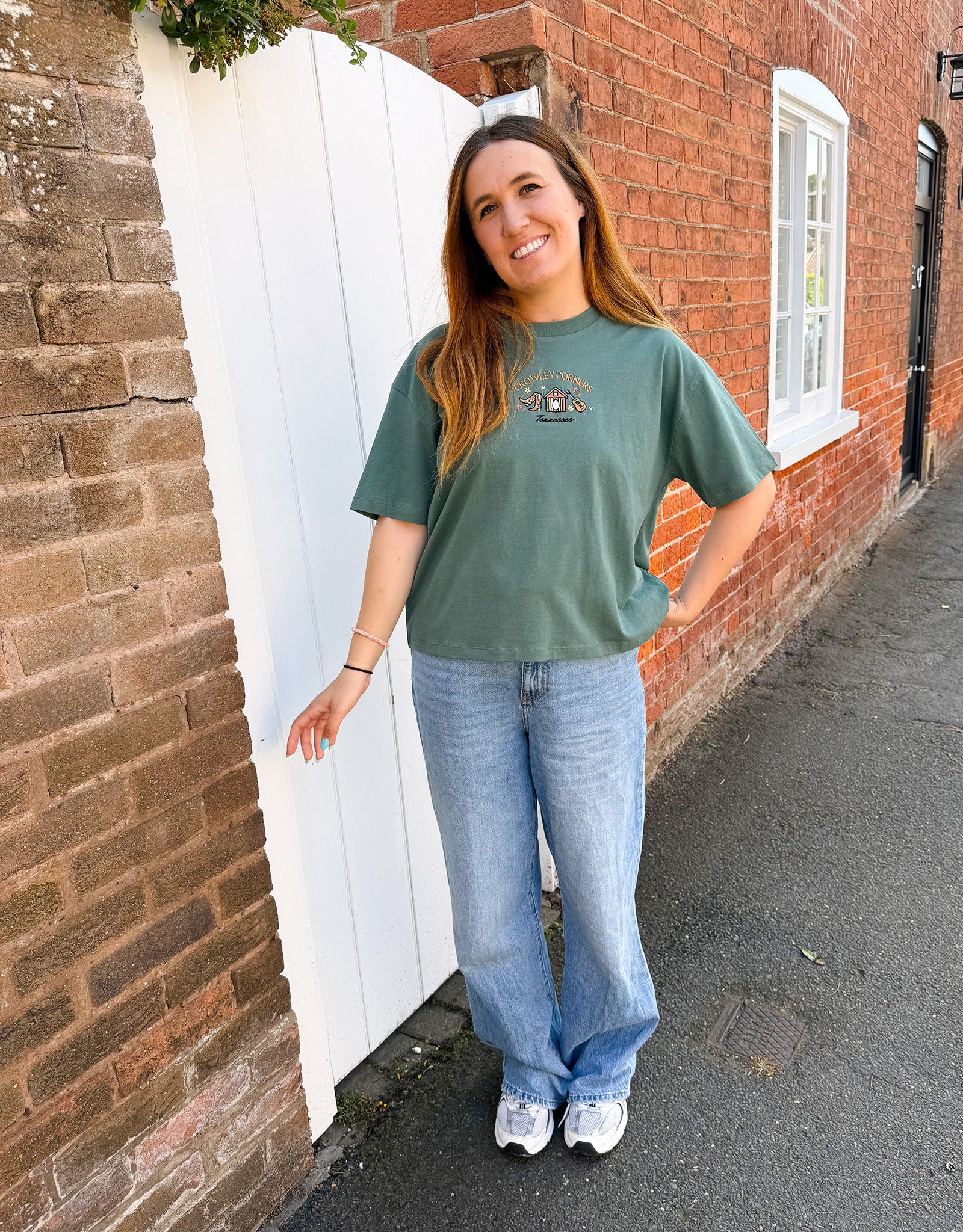 Crowley Corners Embroidered Boxy Organic Cotton Tee