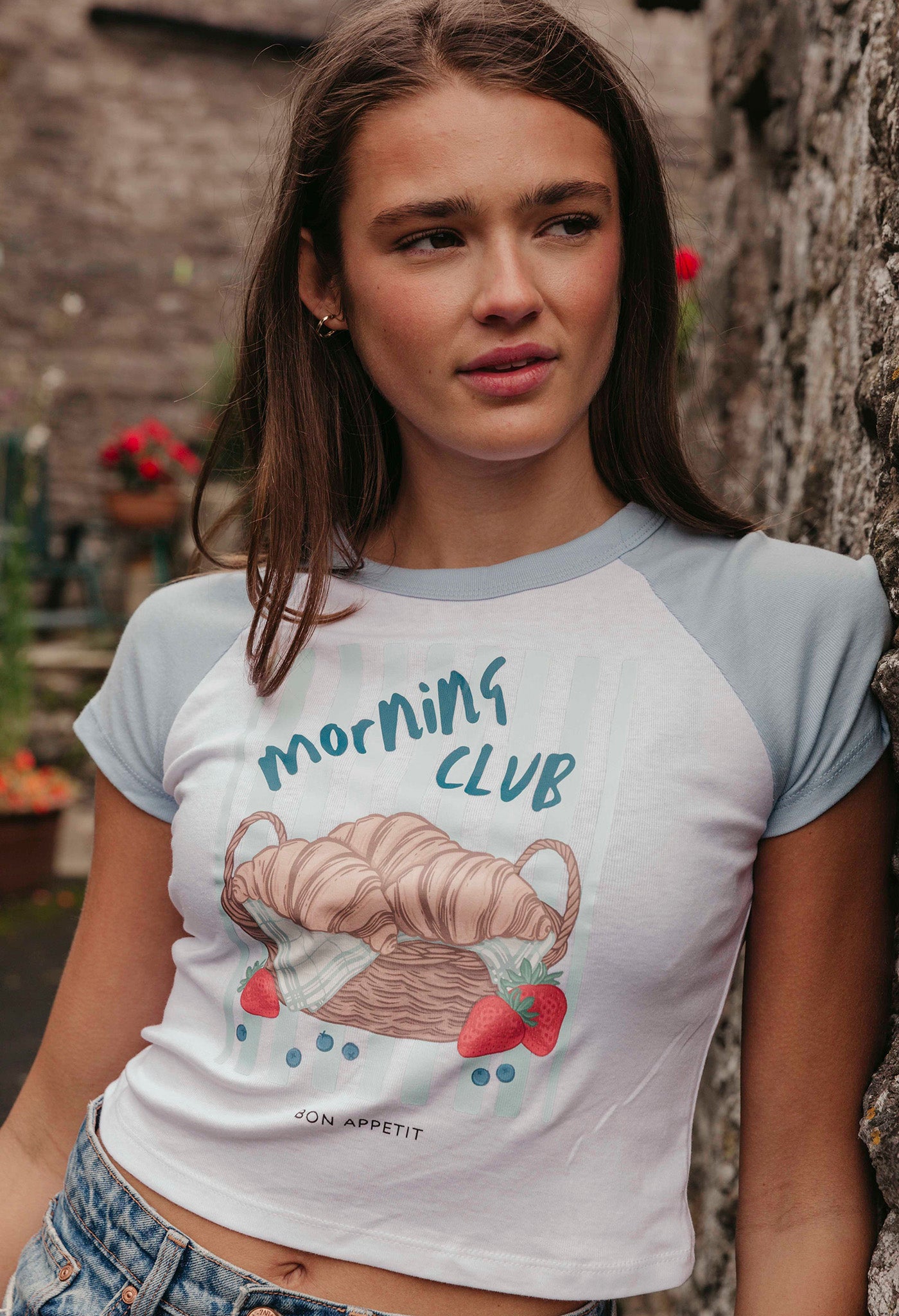 SAMPLERL3 - Croissants Raglan Baby Tee