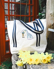 David & Dino Embroidered Boat Bag