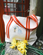 David & Dino Embroidered Boat Bag