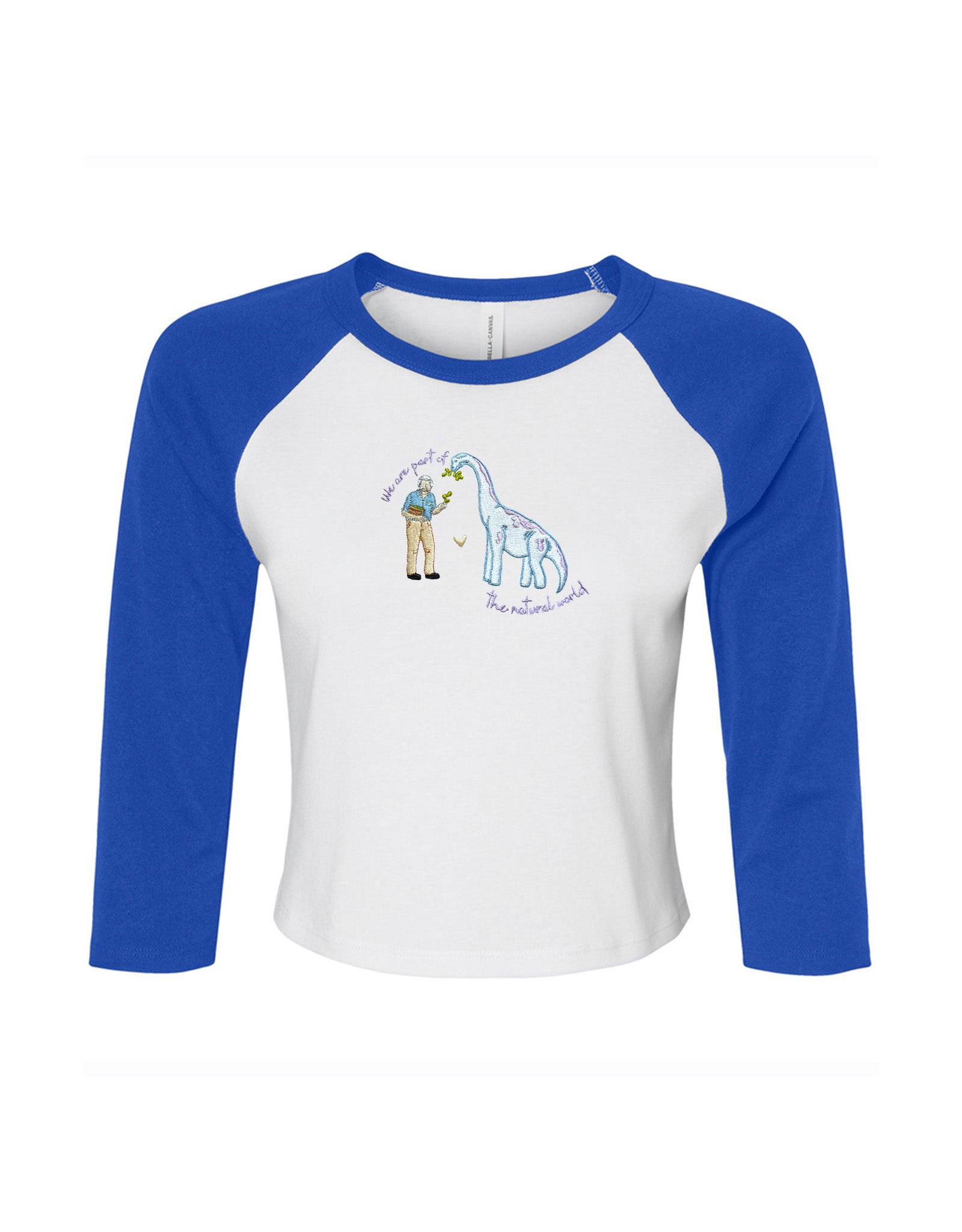 David & Dino Embroidered Micro Rib 3/4 Sleeve Tee