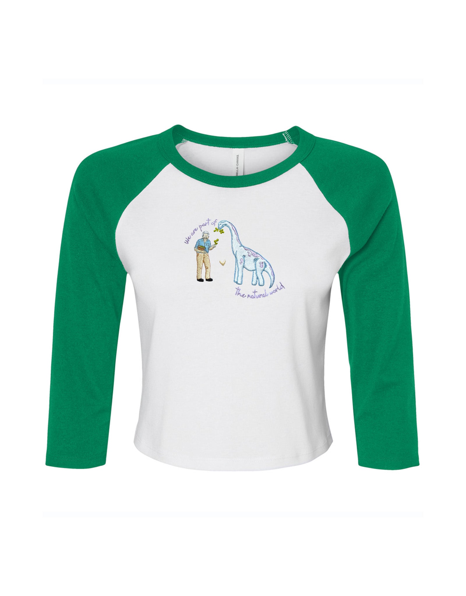 David & Dino Embroidered Micro Rib 3/4 Sleeve Tee