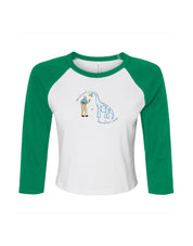 David & Dino Embroidered Micro Rib 3/4 Sleeve Tee