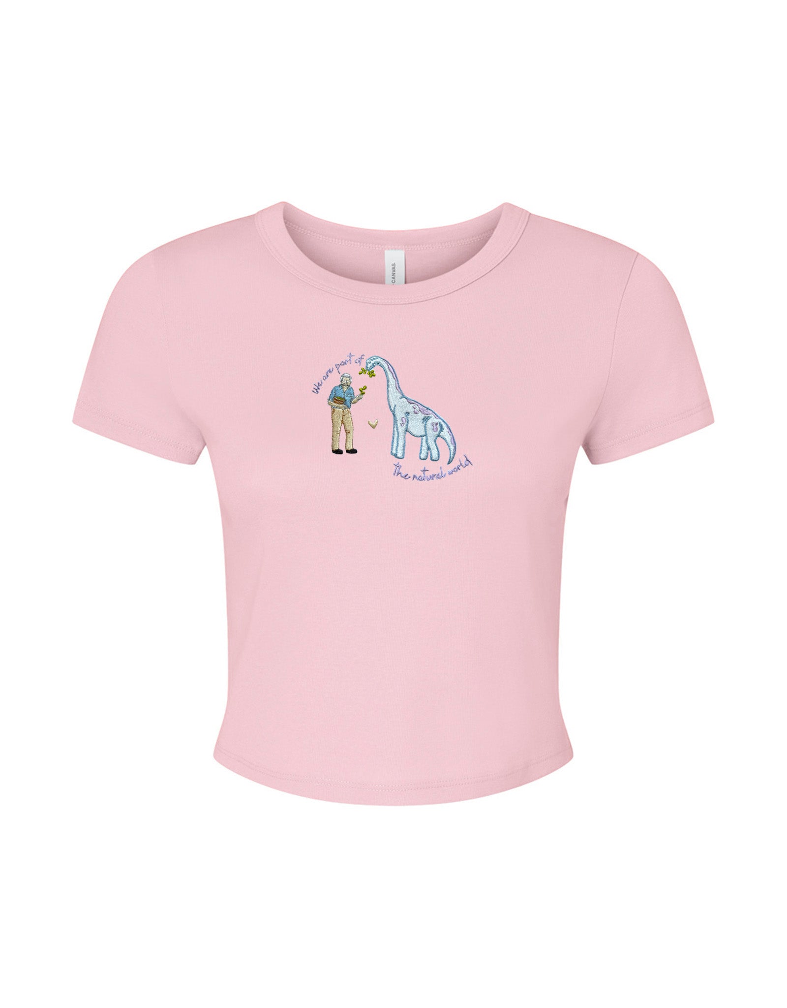 David & Dino Embroidered Micro Rib Baby Tee