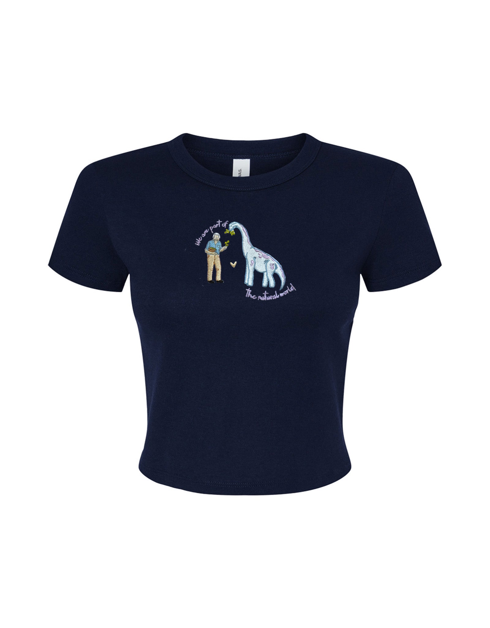 David & Dino Embroidered Micro Rib Baby Tee