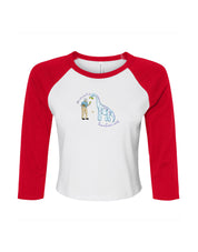 David & Dino Embroidered Micro Rib 3/4 Sleeve Tee