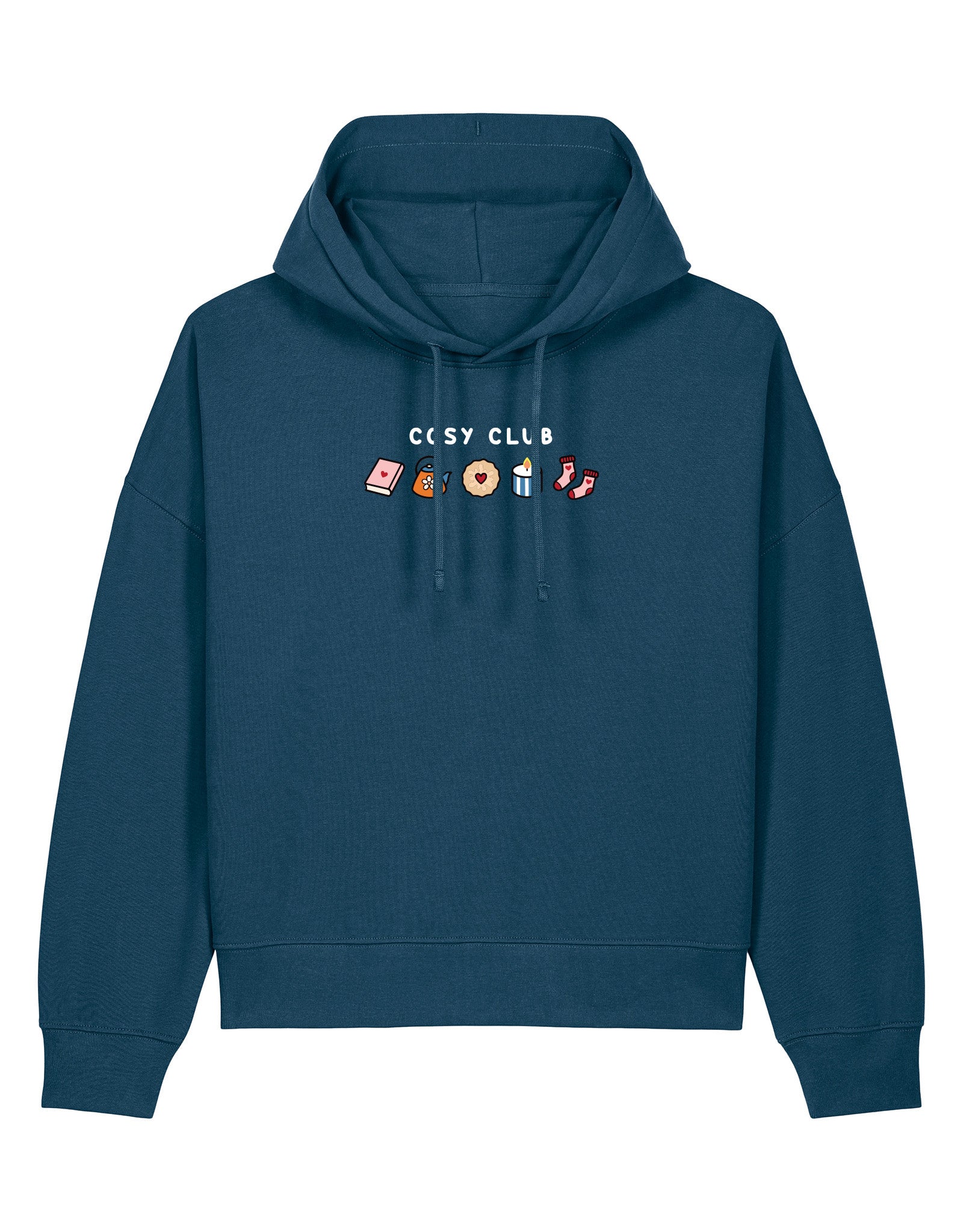 Cosy Club Embroidered Boxy Organic Cotton Hoodie