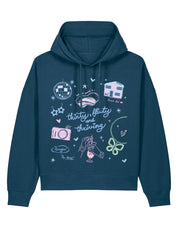 Thirty, Flirty & Thriving Printed Boxy Organic Cotton Hoodie