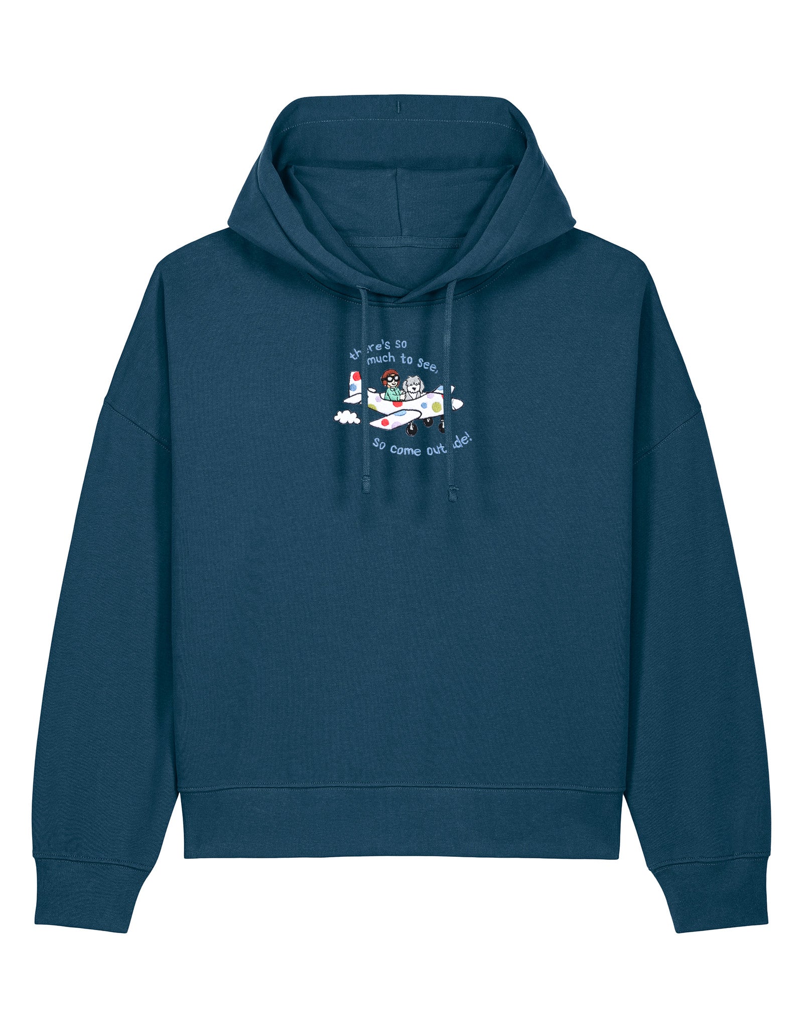 Come Outside Embroidered Boxy Organic Cotton Hoodie