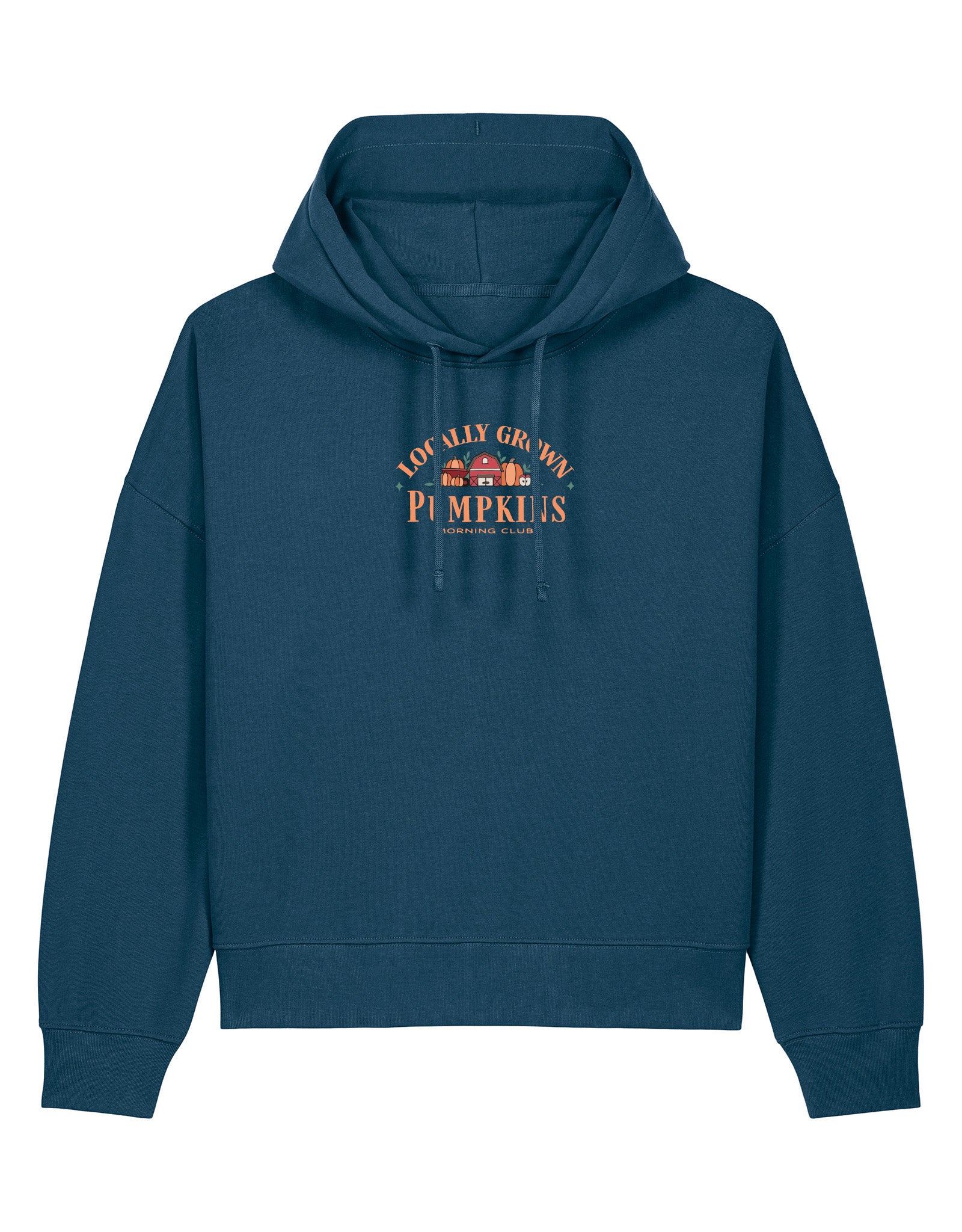 Pumpkins Embroidered Boxy Organic Cotton Hoodie