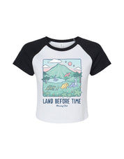 Dinosaurs Printed Micro Rib Raglan Baby Tee