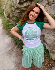 Dinosaurs Printed Micro Rib Raglan Baby Tee