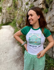 Dinosaurs Printed Micro Rib Raglan Baby Tee