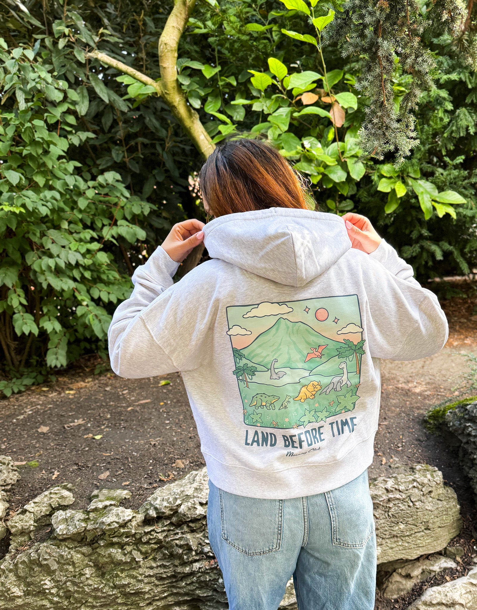 Dinosaurs Boxy Organic Cotton Hoodie