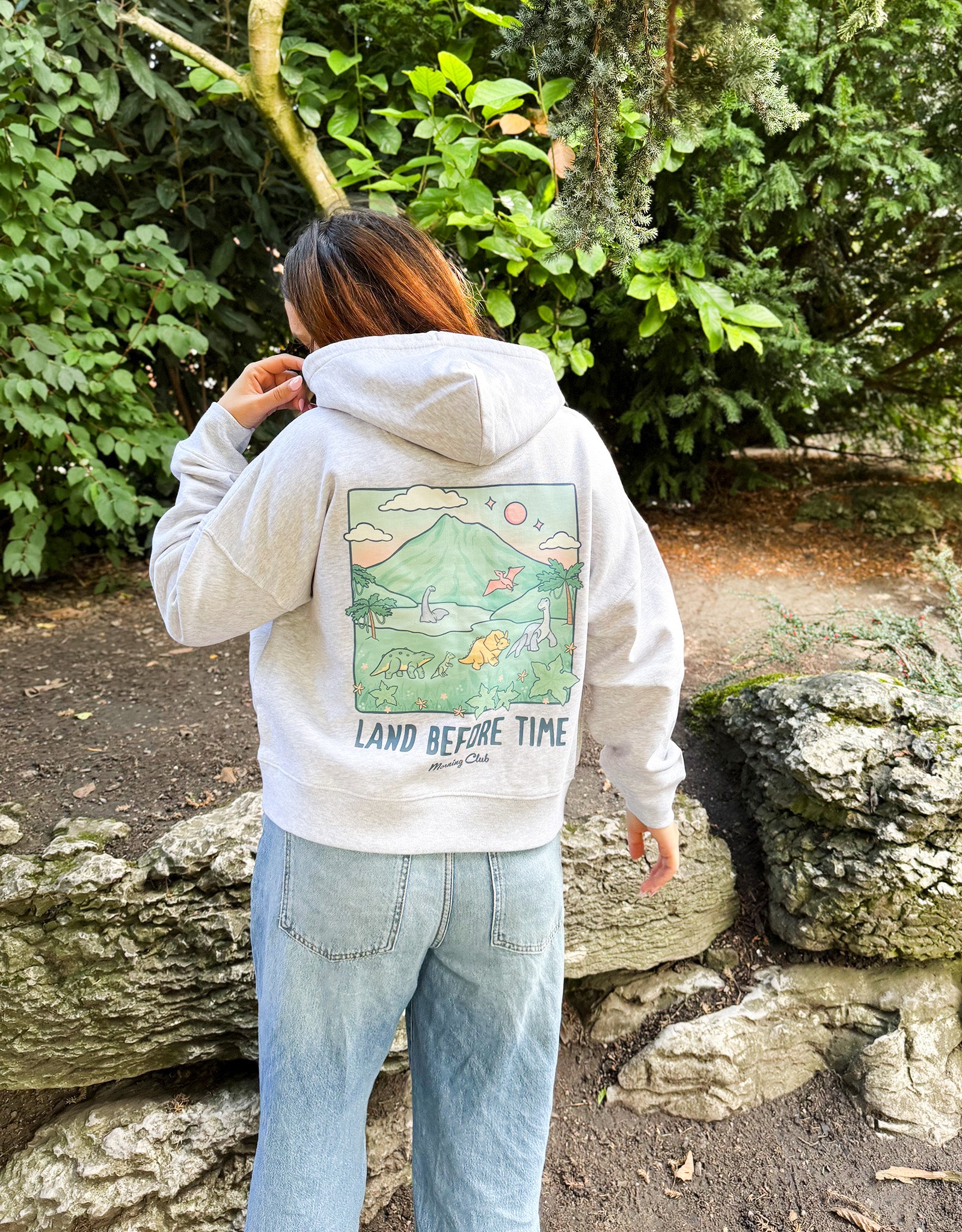 Dinosaurs Boxy Organic Cotton Hoodie