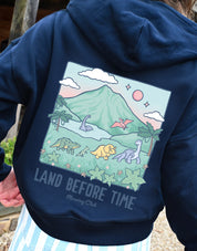 Dinosaurs Printed Boxy Organic Cotton Zip Hoodie
