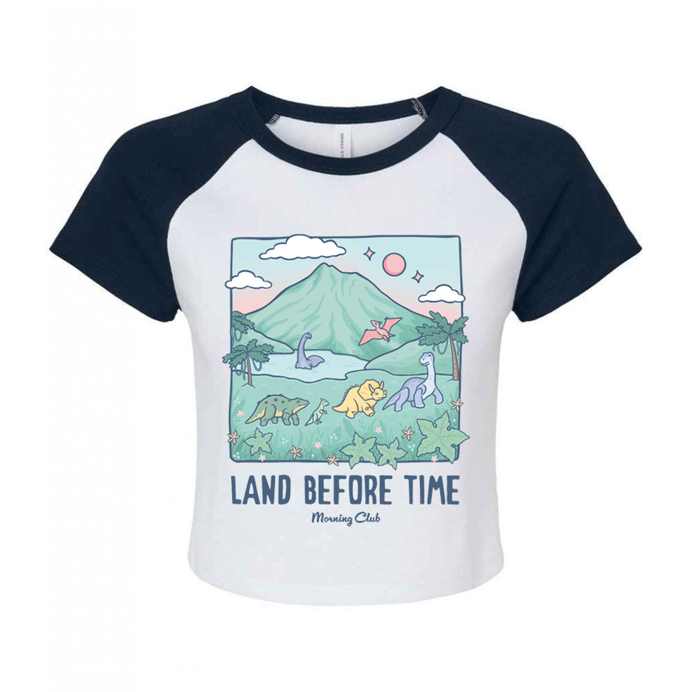Dinosaurs Printed Micro Rib Raglan Baby Tee