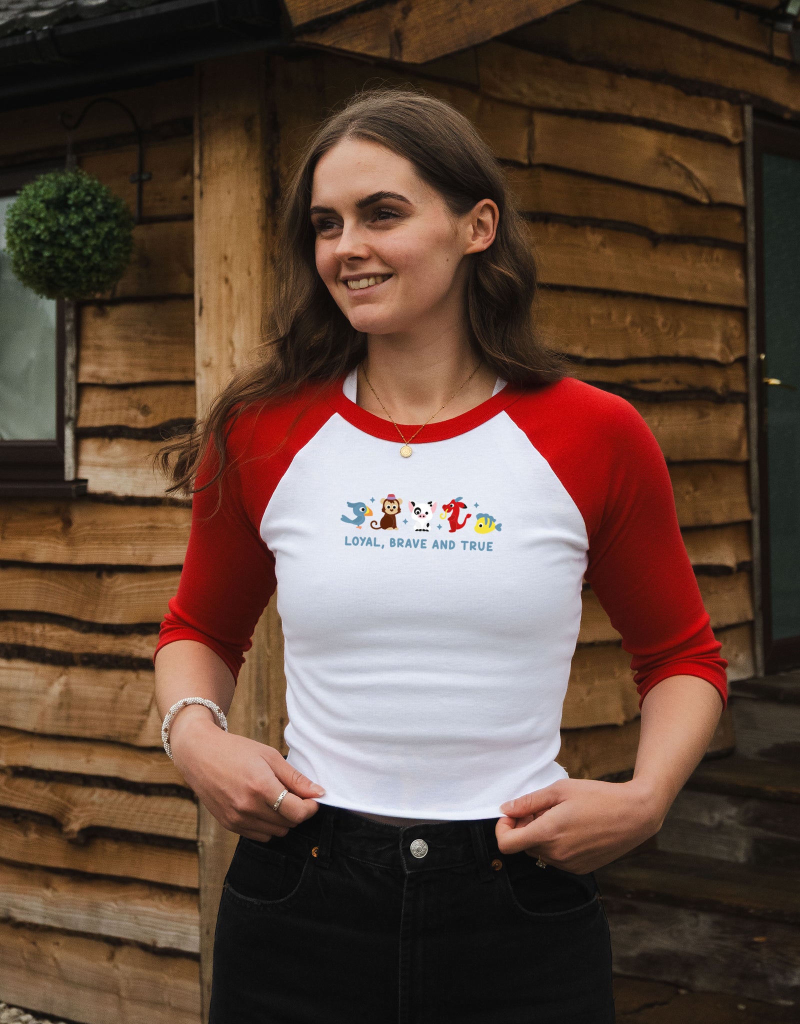 Sidekicks Embroidered Micro Rib 3/4 Sleeve Tee