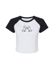 Dog Club Embroidered Micro Rib Raglan Baby Tee
