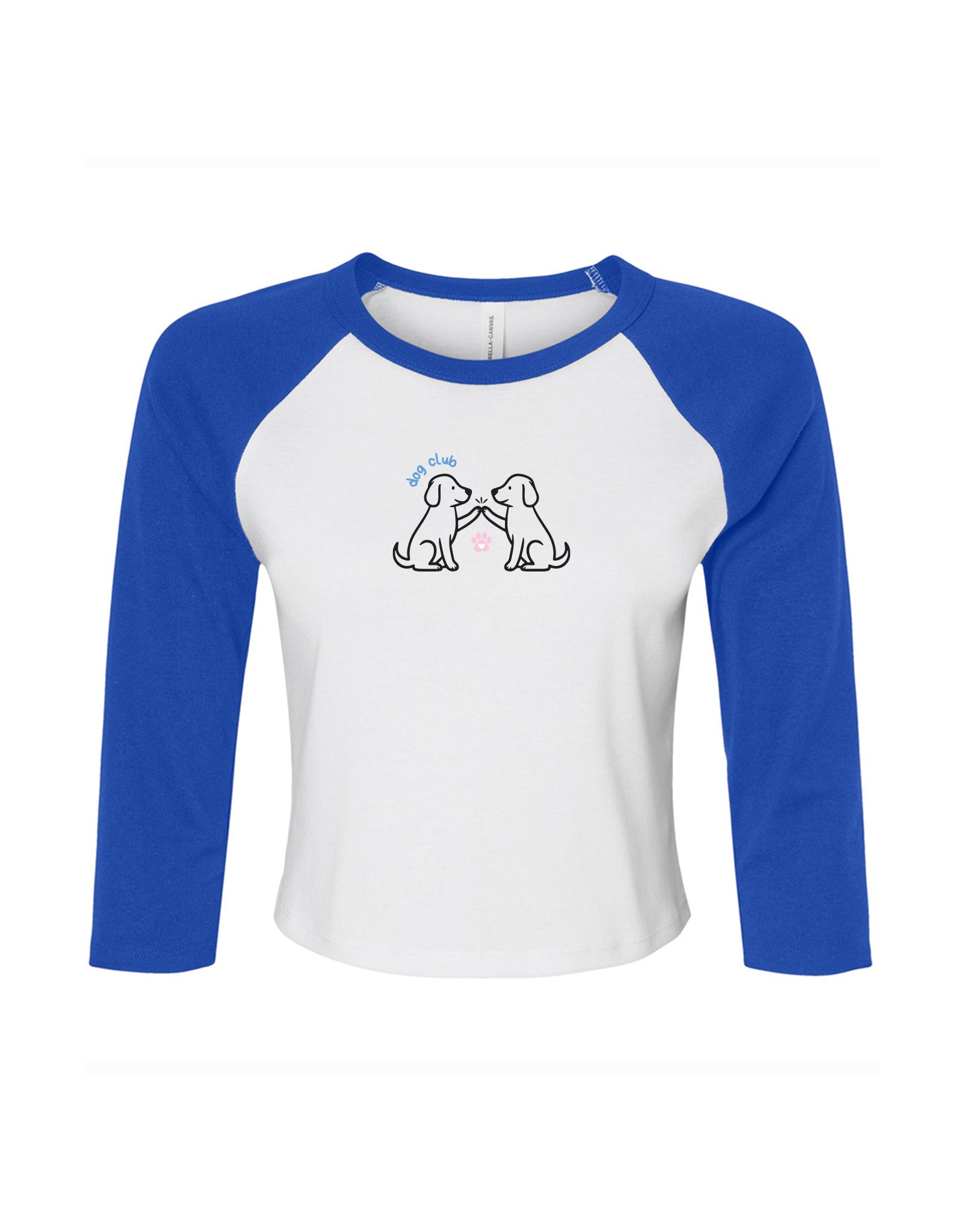 Dog Club Embroidered Micro Rib 3/4 Sleeve Tee