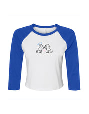 Dog Club Embroidered Micro Rib 3/4 Sleeve Tee