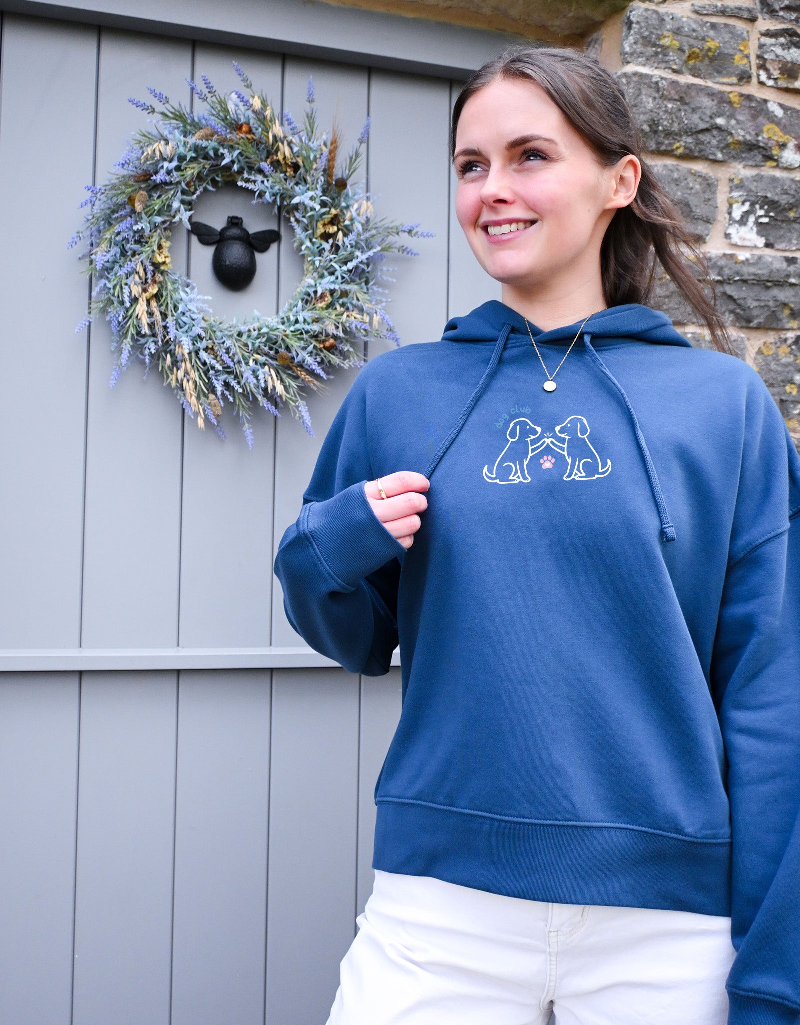 Dog Club Embroidered Boxy Organic Cotton Hoodie